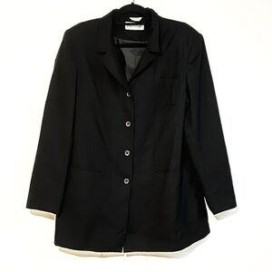 Giorgio Sant Angelo Vintage Wool Coat Solid Black Women’s Size 16